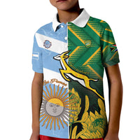 South Africa and Argentina Rugby Personalized Kid Polo Shirt Springboks With Los Pumas