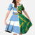 South Africa and Argentina Rugby Personalized Kid Short Sleeve Dress Springboks With Los Pumas