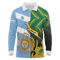 South Africa and Argentina Rugby Personalized Long Sleeve Polo Shirt Springboks With Los Pumas