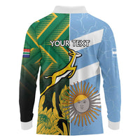 South Africa and Argentina Rugby Personalized Long Sleeve Polo Shirt Springboks With Los Pumas