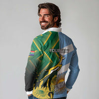 South Africa and Argentina Rugby Personalized Long Sleeve Polo Shirt Springboks With Los Pumas