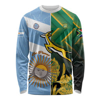 South Africa and Argentina Rugby Personalized Long Sleeve Shirt Springboks With Los Pumas