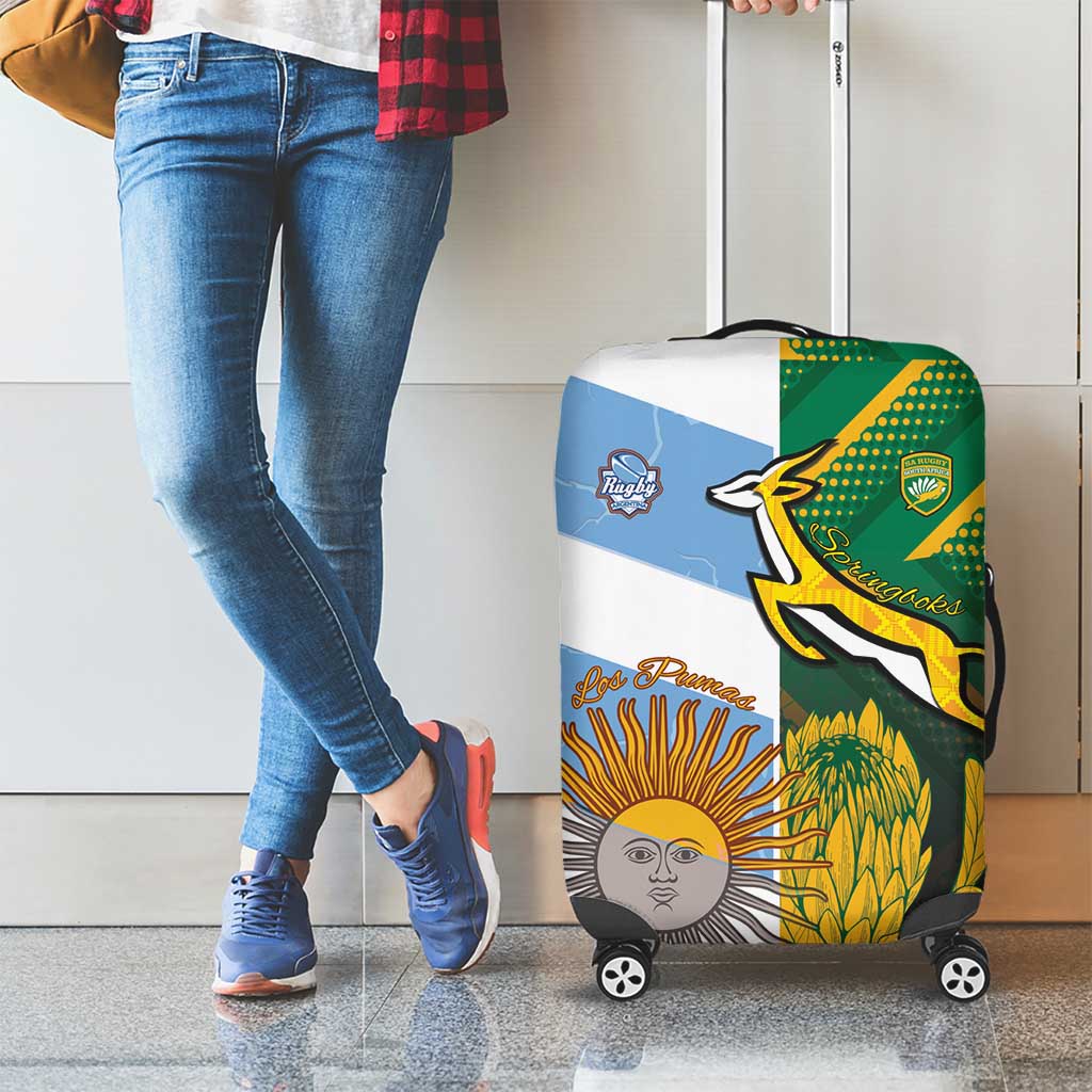 South Africa and Argentina Rugby Luggage Cover Springboks With Los Pumas