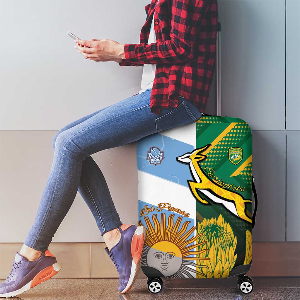 South Africa and Argentina Rugby Luggage Cover Springboks With Los Pumas