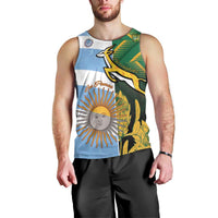 South Africa and Argentina Rugby Personalized Men Tank Top Springboks With Los Pumas