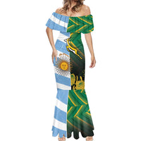 South Africa and Argentina Rugby Personalized Mermaid Dress Springboks With Los Pumas