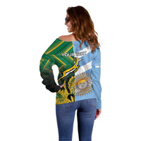 South Africa and Argentina Rugby Personalized Off Shoulder Sweater Springboks With Los Pumas