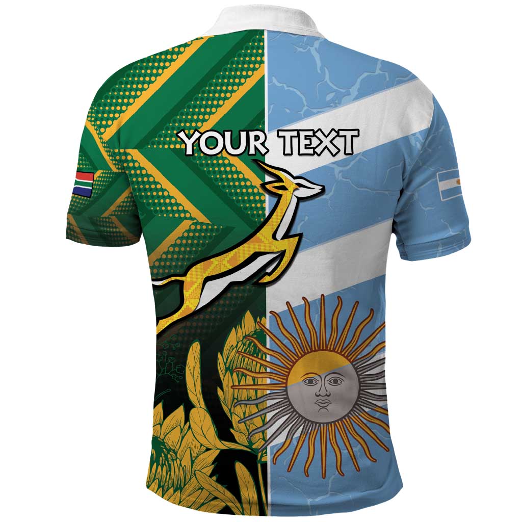South Africa and Argentina Rugby Personalized Polo Shirt Springboks With Los Pumas