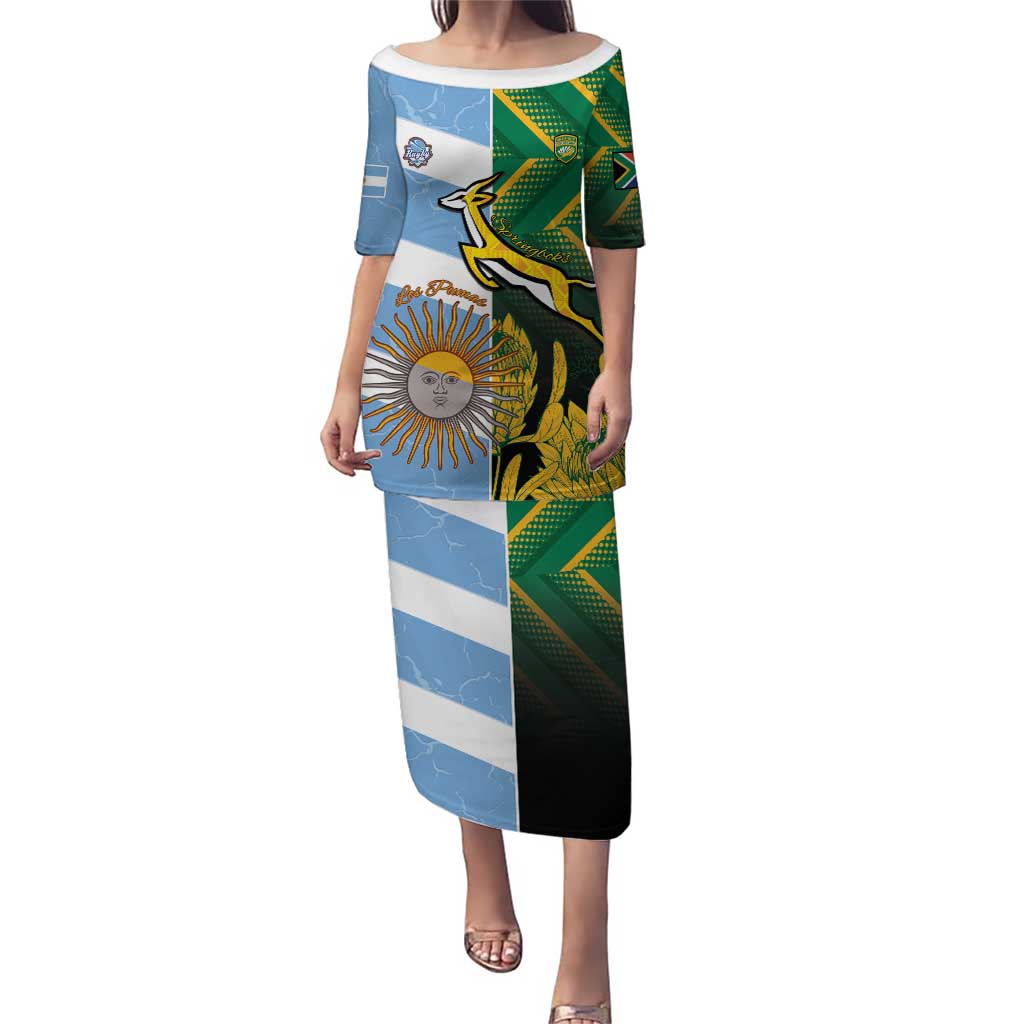 South Africa and Argentina Rugby Personalized Puletasi Springboks With Los Pumas