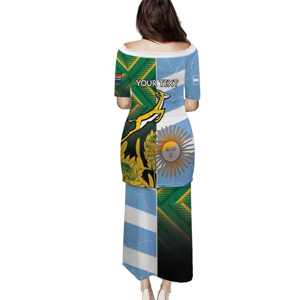 South Africa and Argentina Rugby Personalized Puletasi Springboks With Los Pumas