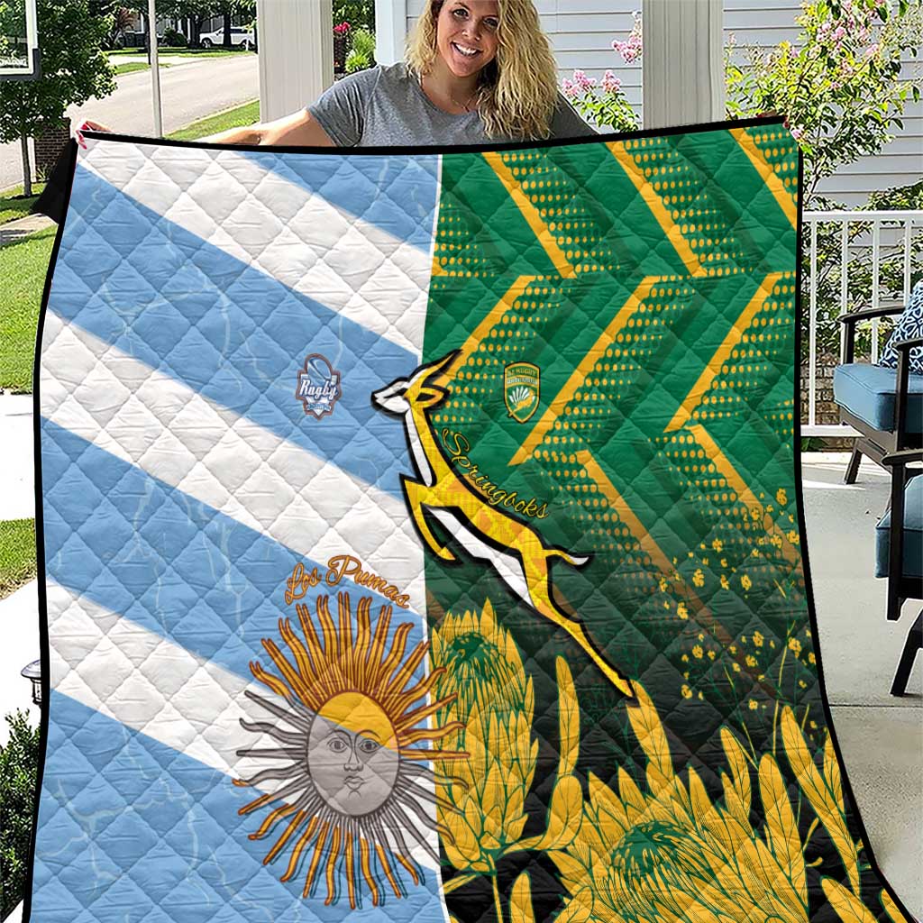 South Africa and Argentina Rugby Quilt Springboks With Los Pumas