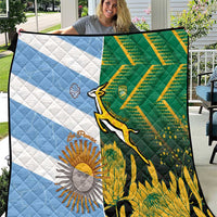 South Africa and Argentina Rugby Quilt Springboks With Los Pumas