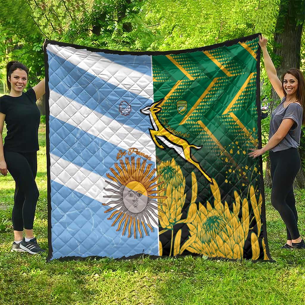 South Africa and Argentina Rugby Quilt Springboks With Los Pumas