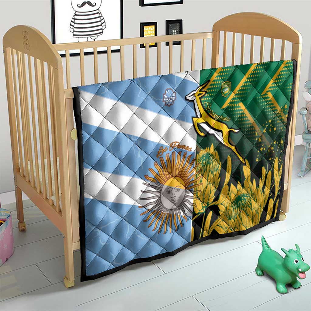 South Africa and Argentina Rugby Quilt Springboks With Los Pumas