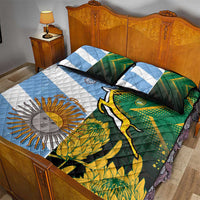 South Africa and Argentina Rugby Quilt Bed Set Springboks With Los Pumas