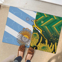 South Africa and Argentina Rugby Rubber Doormat Springboks With Los Pumas