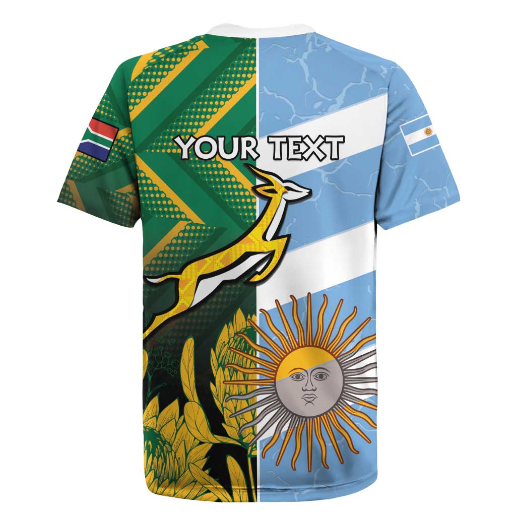 South Africa and Argentina Rugby Personalized Rugby Jersey Springboks With Los Pumas