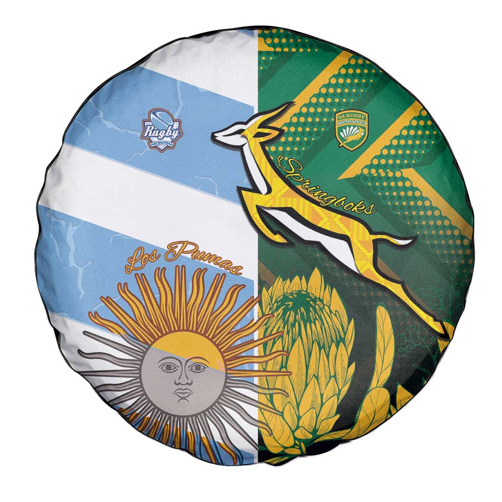 South Africa and Argentina Rugby Spare Tire Cover Springboks With Los Pumas