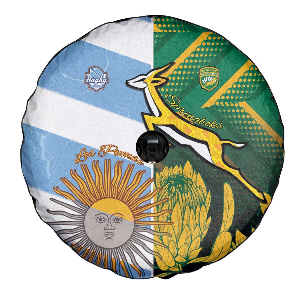 South Africa and Argentina Rugby Spare Tire Cover Springboks With Los Pumas
