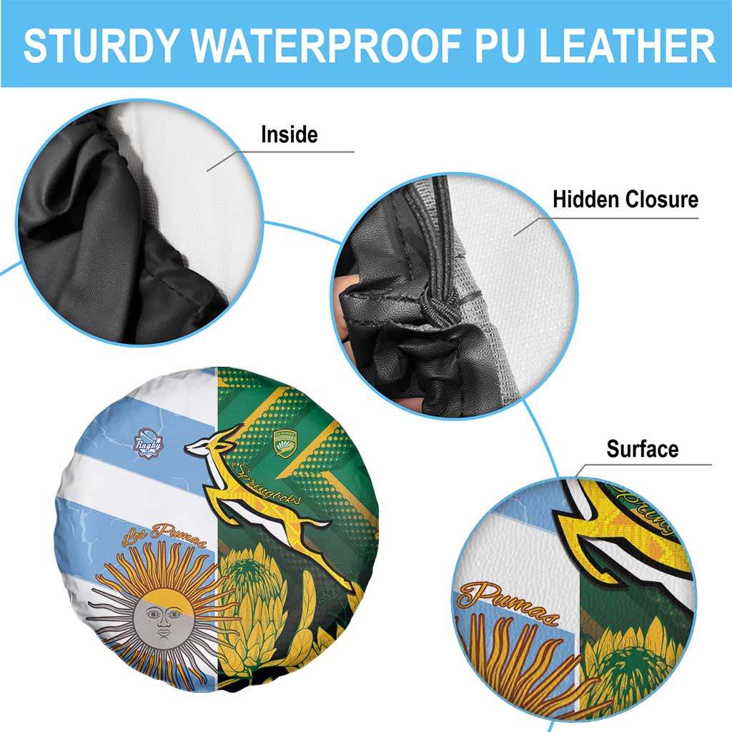 South Africa and Argentina Rugby Spare Tire Cover Springboks With Los Pumas