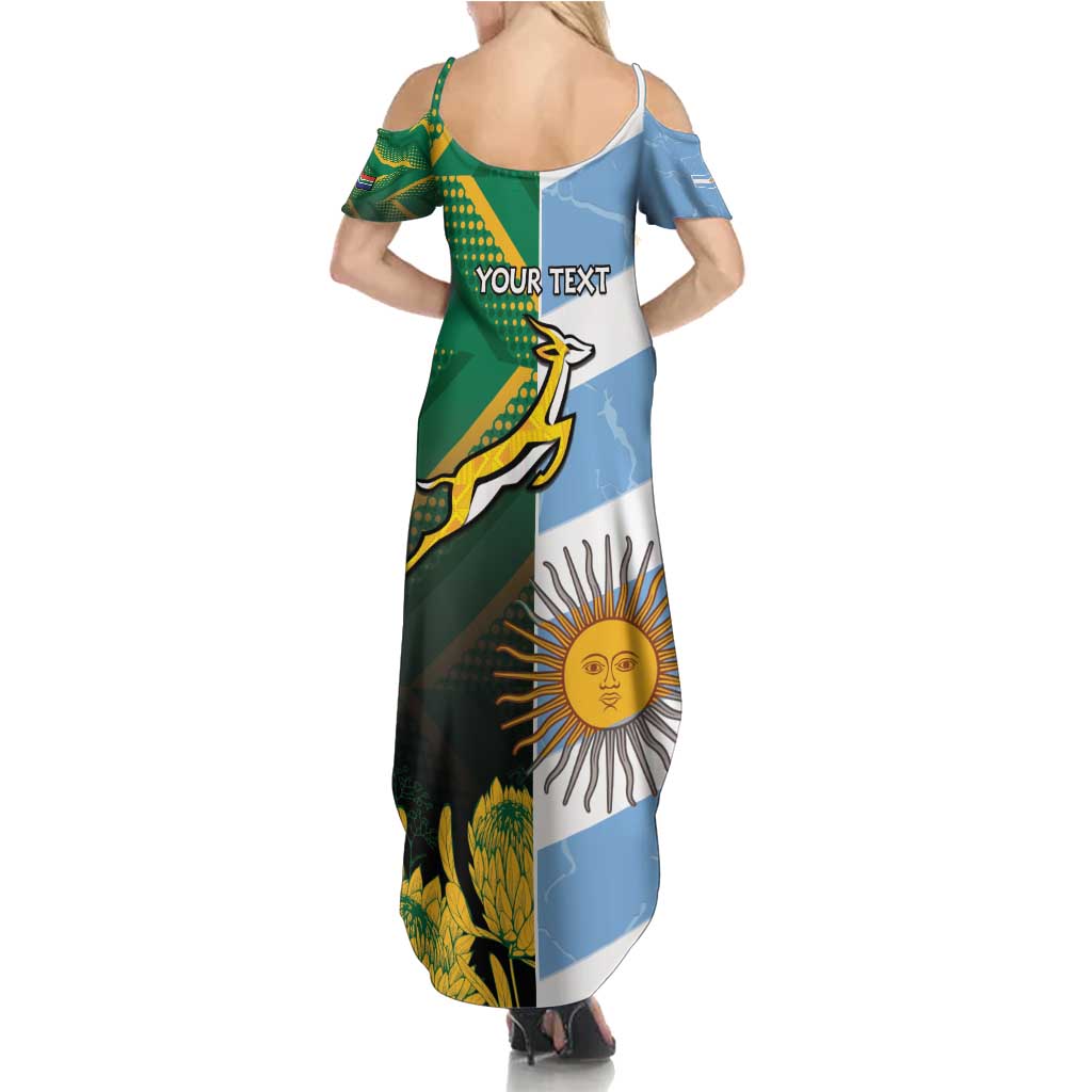 South Africa and Argentina Rugby Personalized Summer Maxi Dress Springboks With Los Pumas