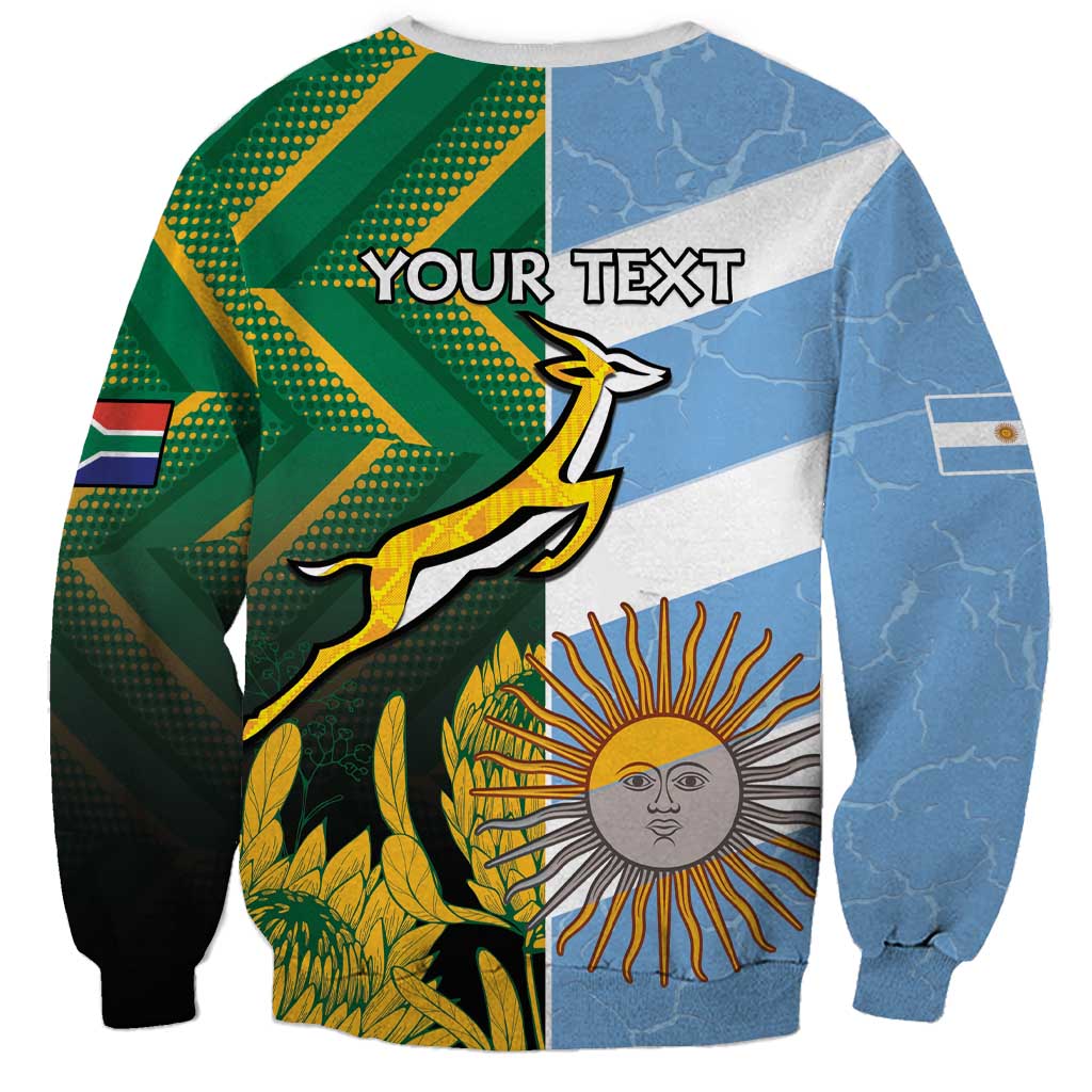 South Africa and Argentina Rugby Personalized Sweatshirt Springboks With Los Pumas