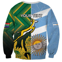 South Africa and Argentina Rugby Personalized Sweatshirt Springboks With Los Pumas