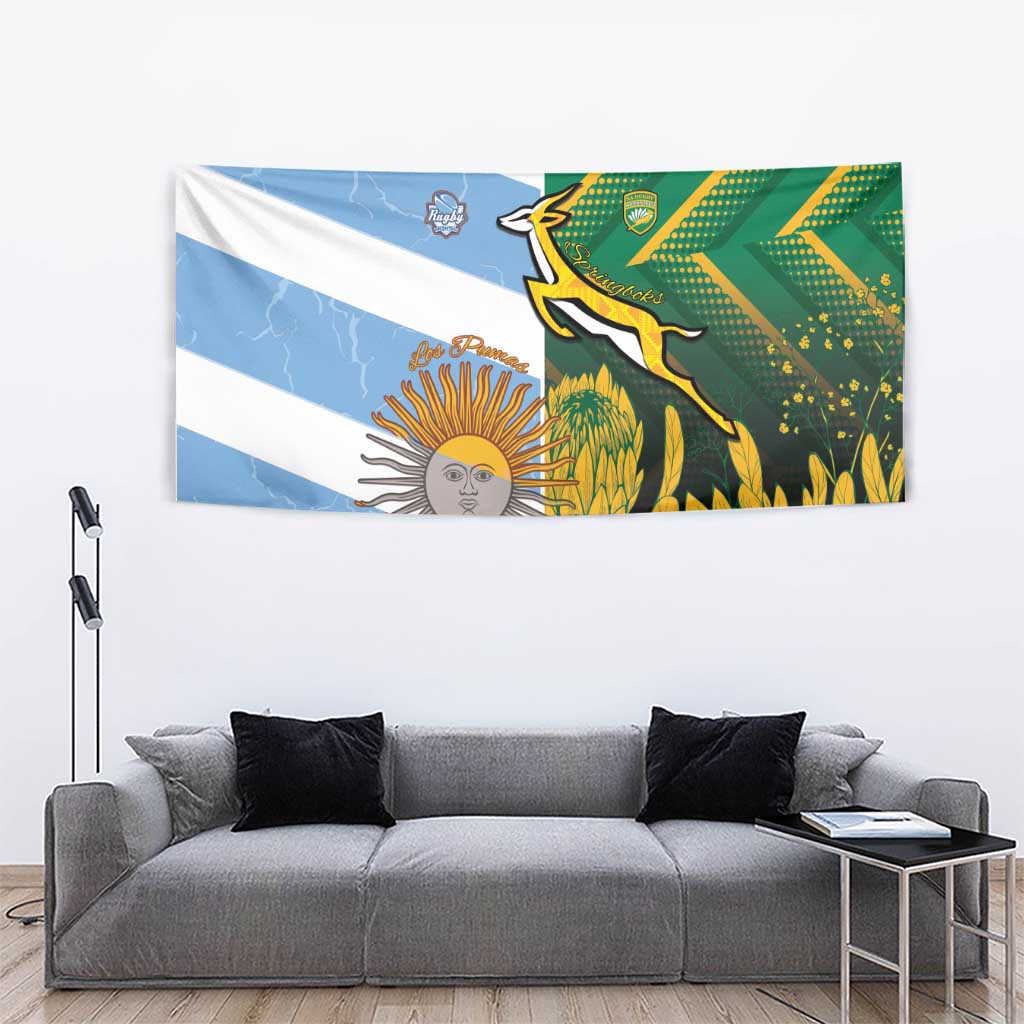 South Africa and Argentina Rugby Tapestry Springboks With Los Pumas
