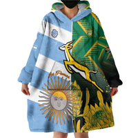 South Africa and Argentina Rugby Personalized Wearable Blanket Hoodie Springboks With Los Pumas
