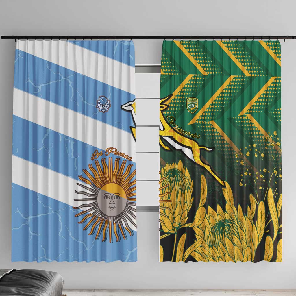 South Africa and Argentina Rugby Window Curtain Springboks With Los Pumas