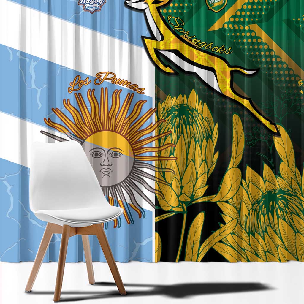 South Africa and Argentina Rugby Window Curtain Springboks With Los Pumas