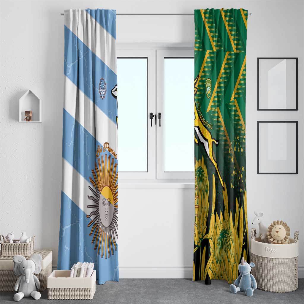 South Africa and Argentina Rugby Window Curtain Springboks With Los Pumas