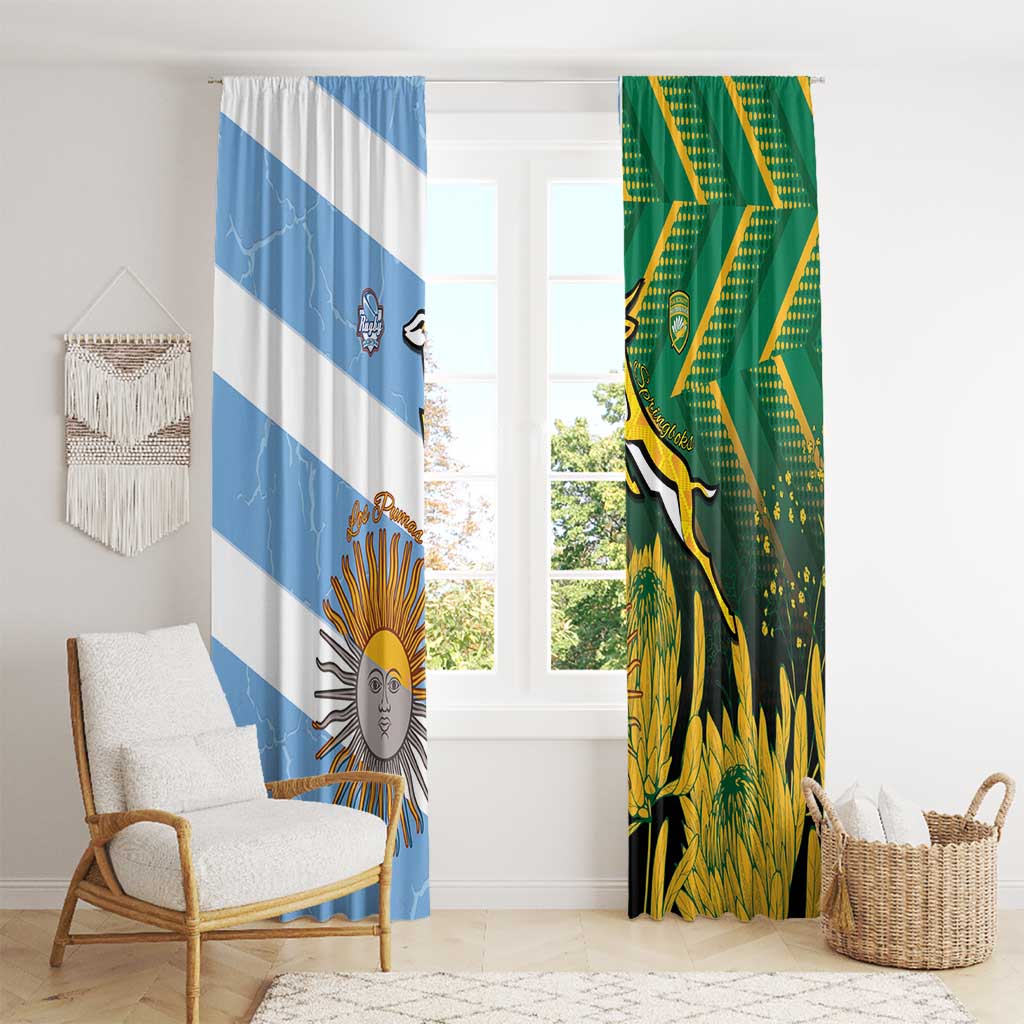 South Africa and Argentina Rugby Window Curtain Springboks With Los Pumas