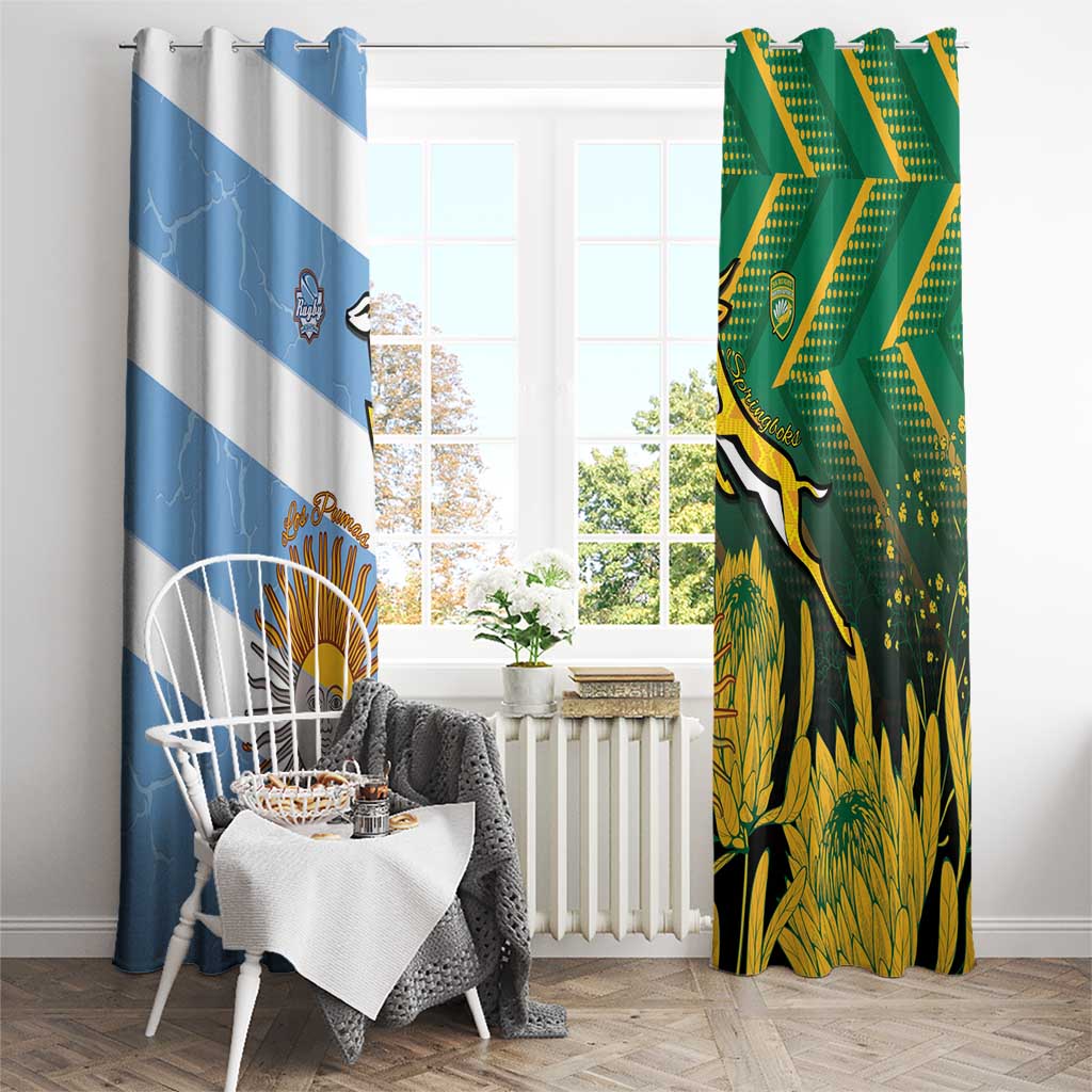 South Africa and Argentina Rugby Window Curtain Springboks With Los Pumas