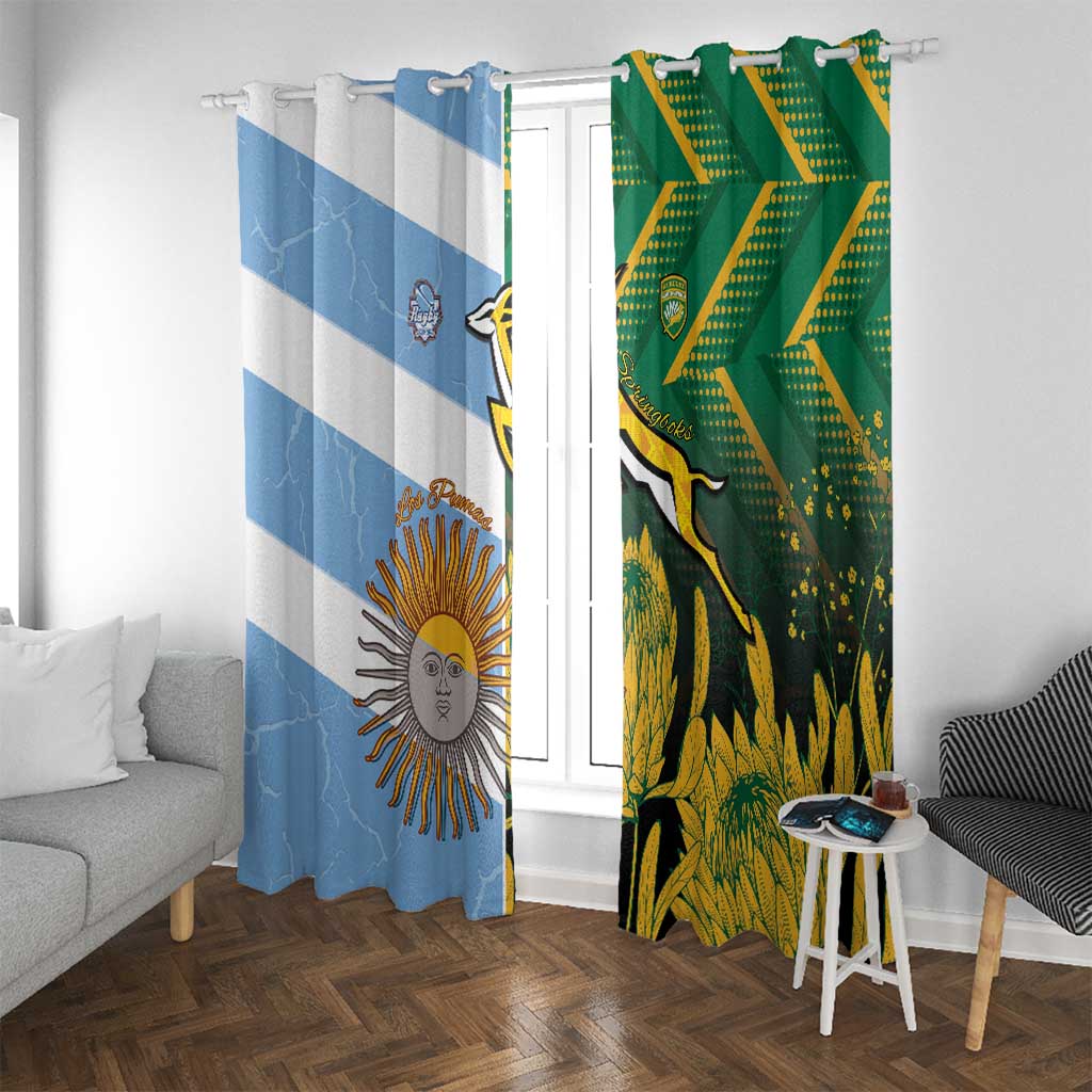 South Africa and Argentina Rugby Window Curtain Springboks With Los Pumas