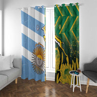 South Africa and Argentina Rugby Window Curtain Springboks With Los Pumas