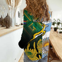 South Africa and Argentina Rugby Personalized Women Casual Shirt Springboks With Los Pumas