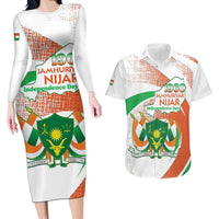 Personalised Niger Couples Matching Long Sleeve Bodycon Dress and Hawaiian Shirt 1960 Jamhuriyar Nijar Independence Day