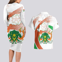 Personalised Niger Couples Matching Long Sleeve Bodycon Dress and Hawaiian Shirt 1960 Jamhuriyar Nijar Independence Day