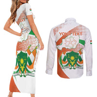Personalised Niger Couples Matching Short Sleeve Bodycon Dress and Long Sleeve Button Shirt 1960 Jamhuriyar Nijar Independence Day