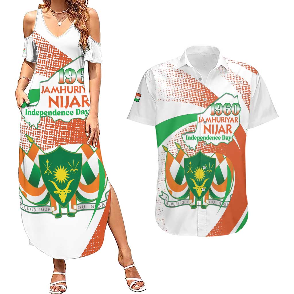 Personalised Niger Couples Matching Summer Maxi Dress and Hawaiian Shirt 1960 Jamhuriyar Nijar Independence Day