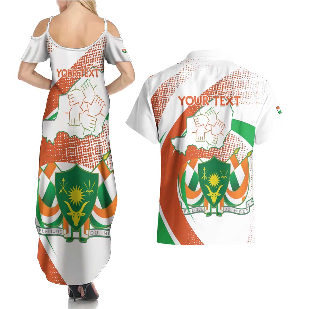 Personalised Niger Couples Matching Summer Maxi Dress and Hawaiian Shirt 1960 Jamhuriyar Nijar Independence Day