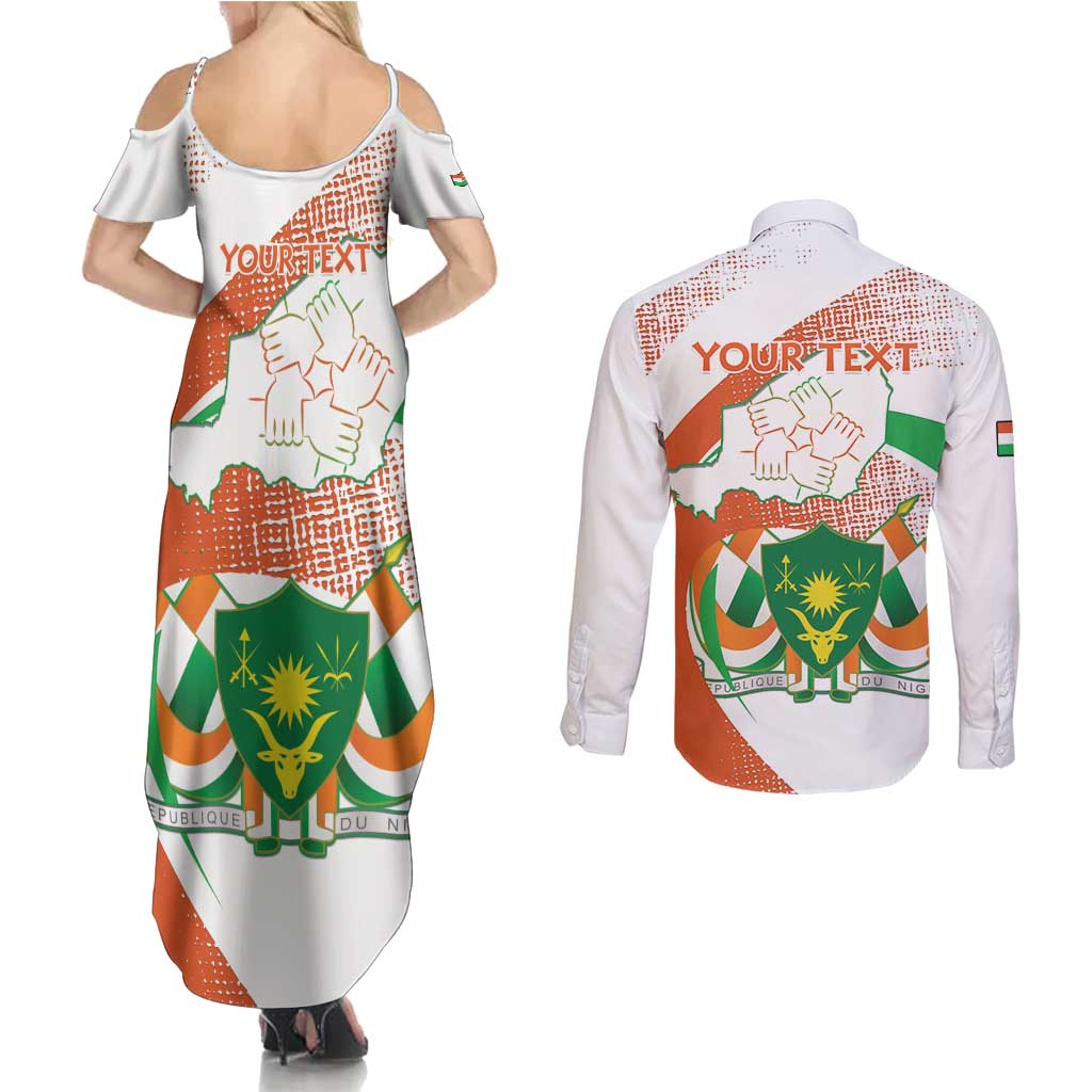 Personalised Niger Couples Matching Summer Maxi Dress and Long Sleeve Button Shirt 1960 Jamhuriyar Nijar Independence Day