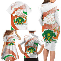 Personalised Niger Family Matching Long Sleeve Bodycon Dress and Hawaiian Shirt 1960 Jamhuriyar Nijar Independence Day