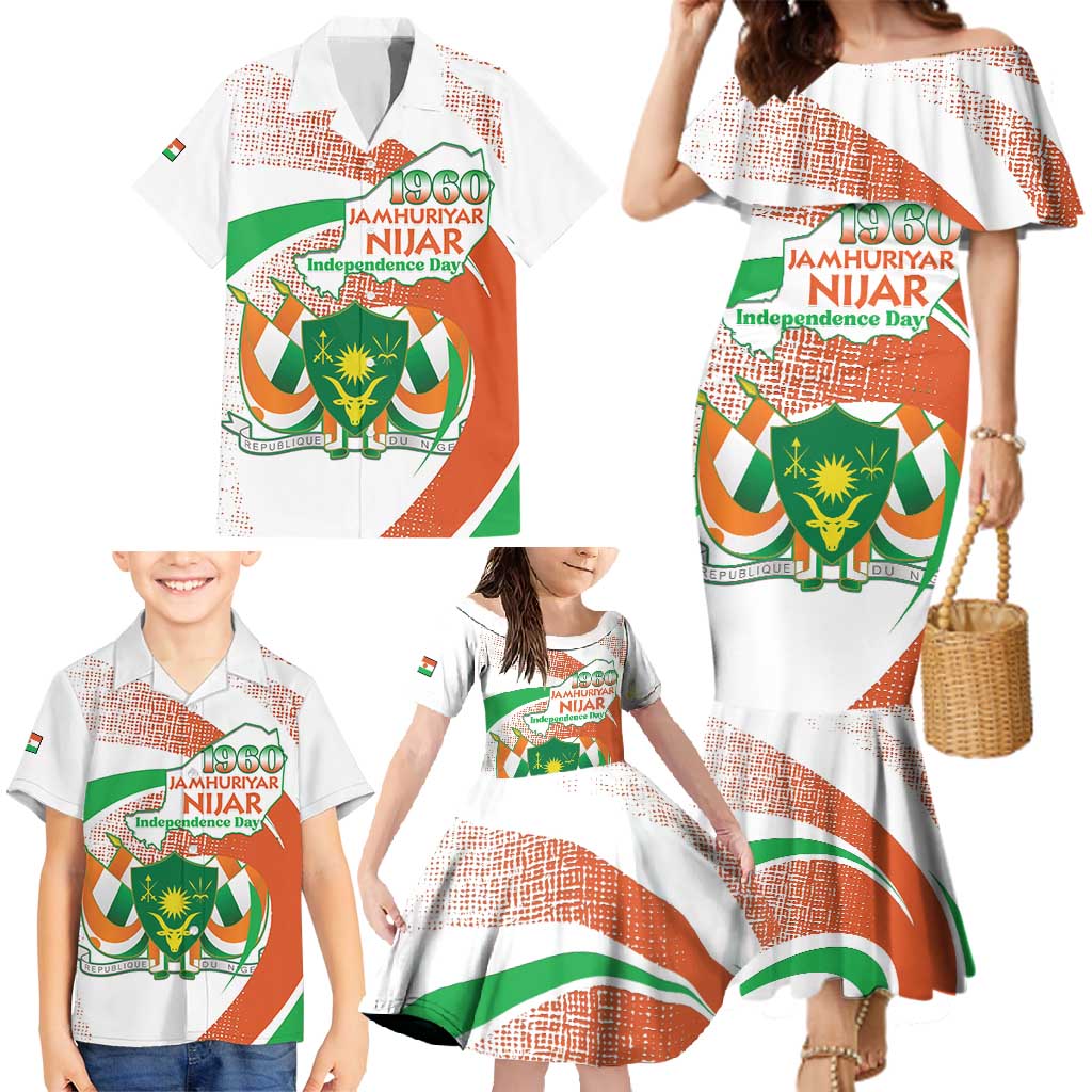Personalised Niger Family Matching Mermaid Dress and Hawaiian Shirt 1960 Jamhuriyar Nijar Independence Day