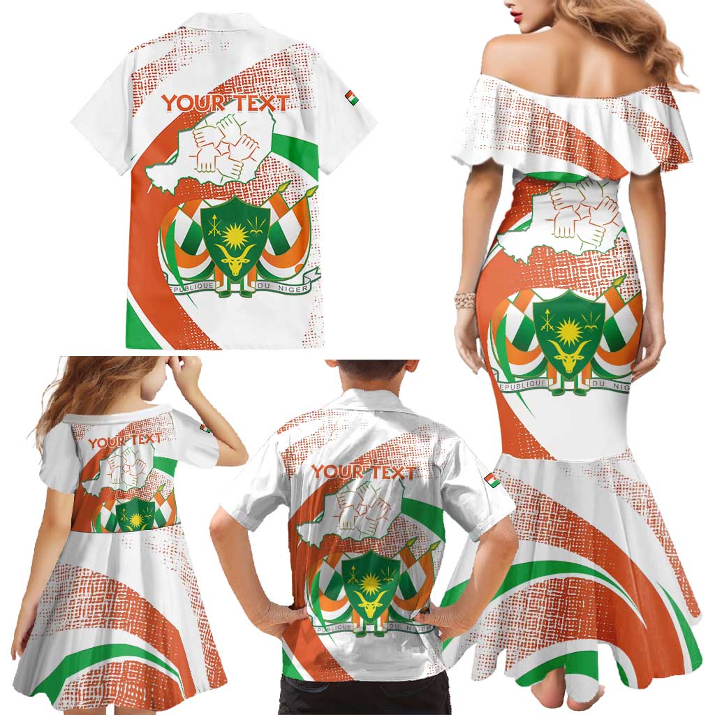 Personalised Niger Family Matching Mermaid Dress and Hawaiian Shirt 1960 Jamhuriyar Nijar Independence Day