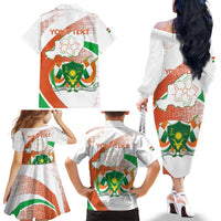 Personalised Niger Family Matching Off The Shoulder Long Sleeve Dress and Hawaiian Shirt 1960 Jamhuriyar Nijar Independence Day