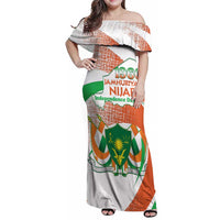 Personalised Niger Family Matching Off Shoulder Maxi Dress and Hawaiian Shirt 1960 Jamhuriyar Nijar Independence Day