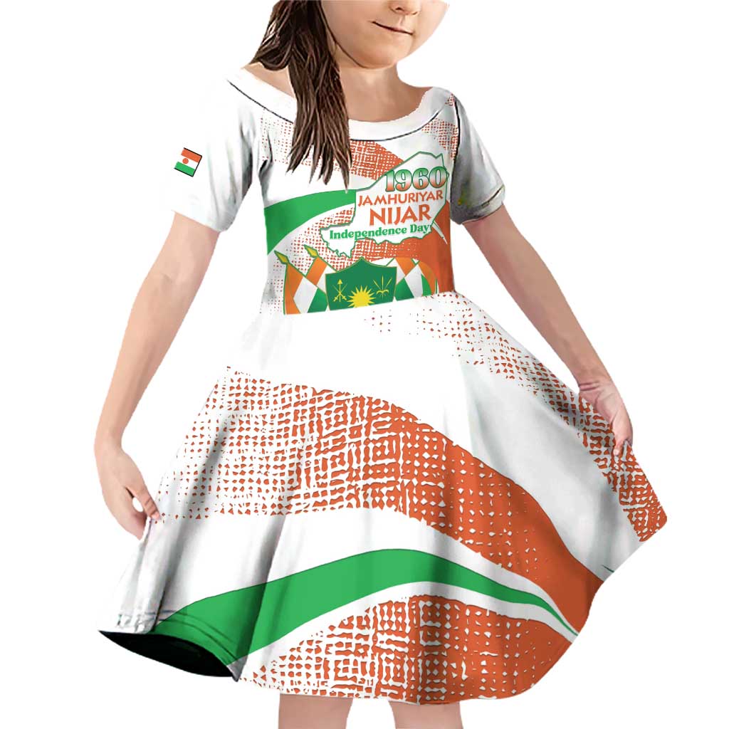 Personalised Niger Family Matching Off Shoulder Short Dress and Hawaiian Shirt 1960 Jamhuriyar Nijar Independence Day