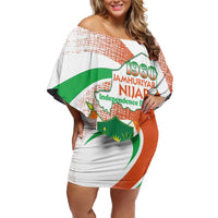 Personalised Niger Family Matching Off Shoulder Short Dress and Hawaiian Shirt 1960 Jamhuriyar Nijar Independence Day